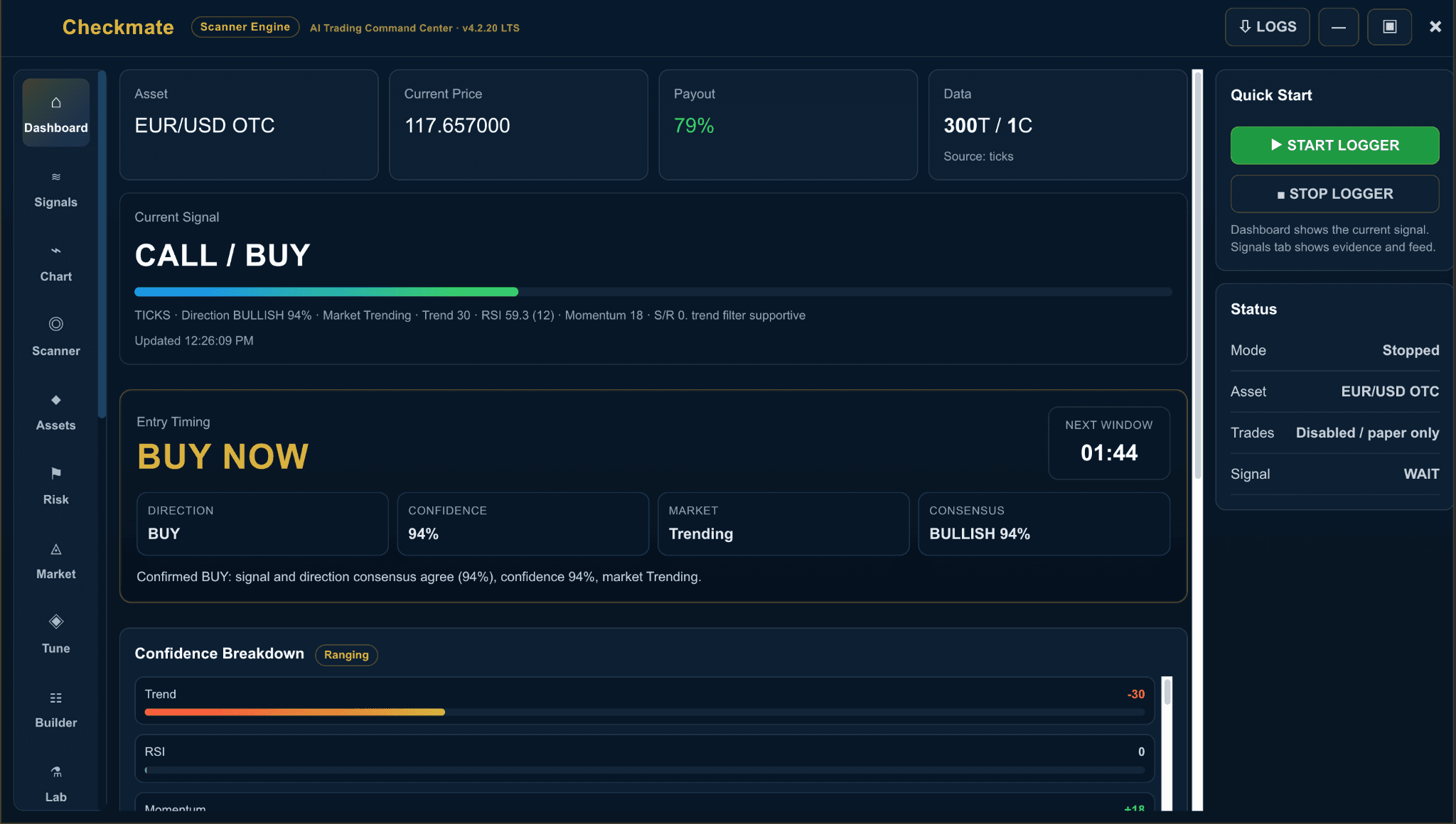Checkmate buy state interface